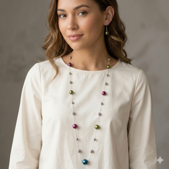 Jewelry - Paparazzi Multicolor Beaded Necklace and Earring Set